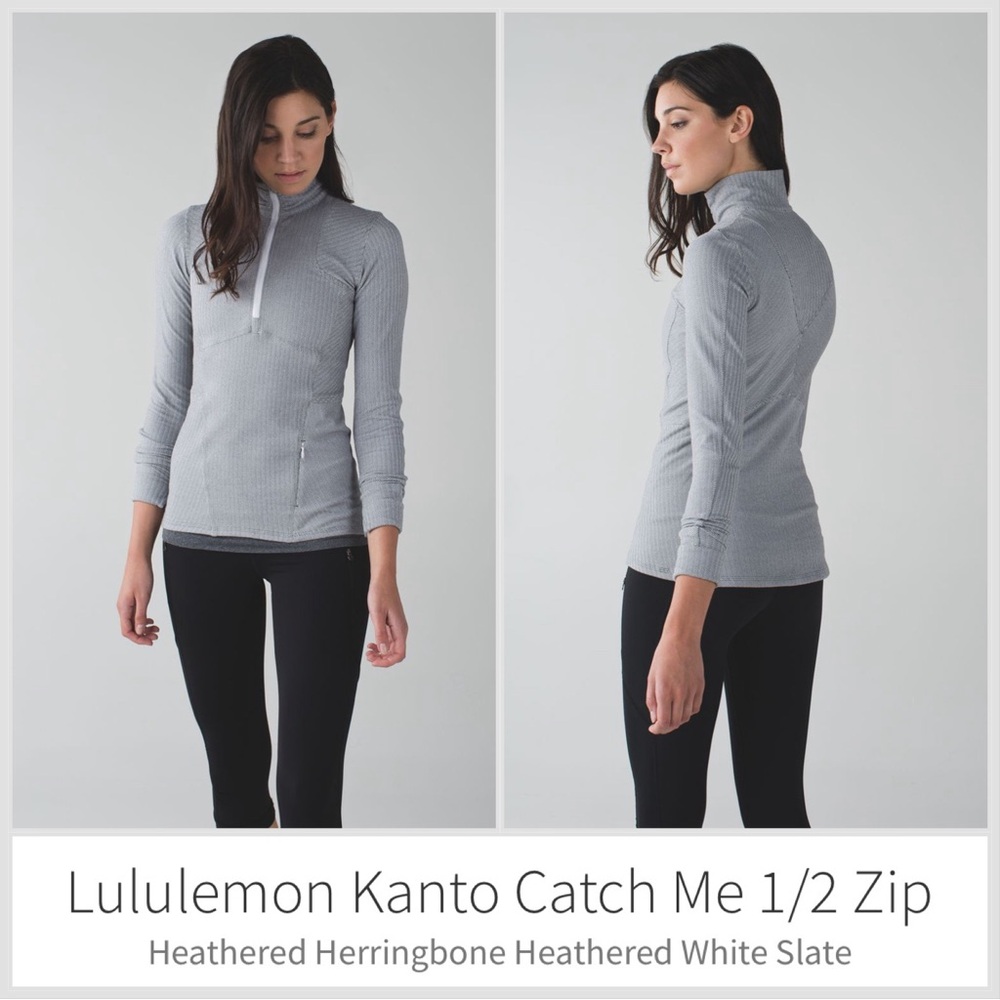 Lululemon Kanto Catch Me 1/2 Zip sweatshirt Heathered Herringbone size 4 women’s